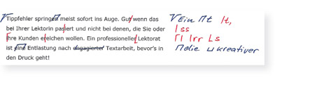 Korrektur auf Papier