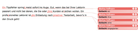 Korrektur im Word-Dokument